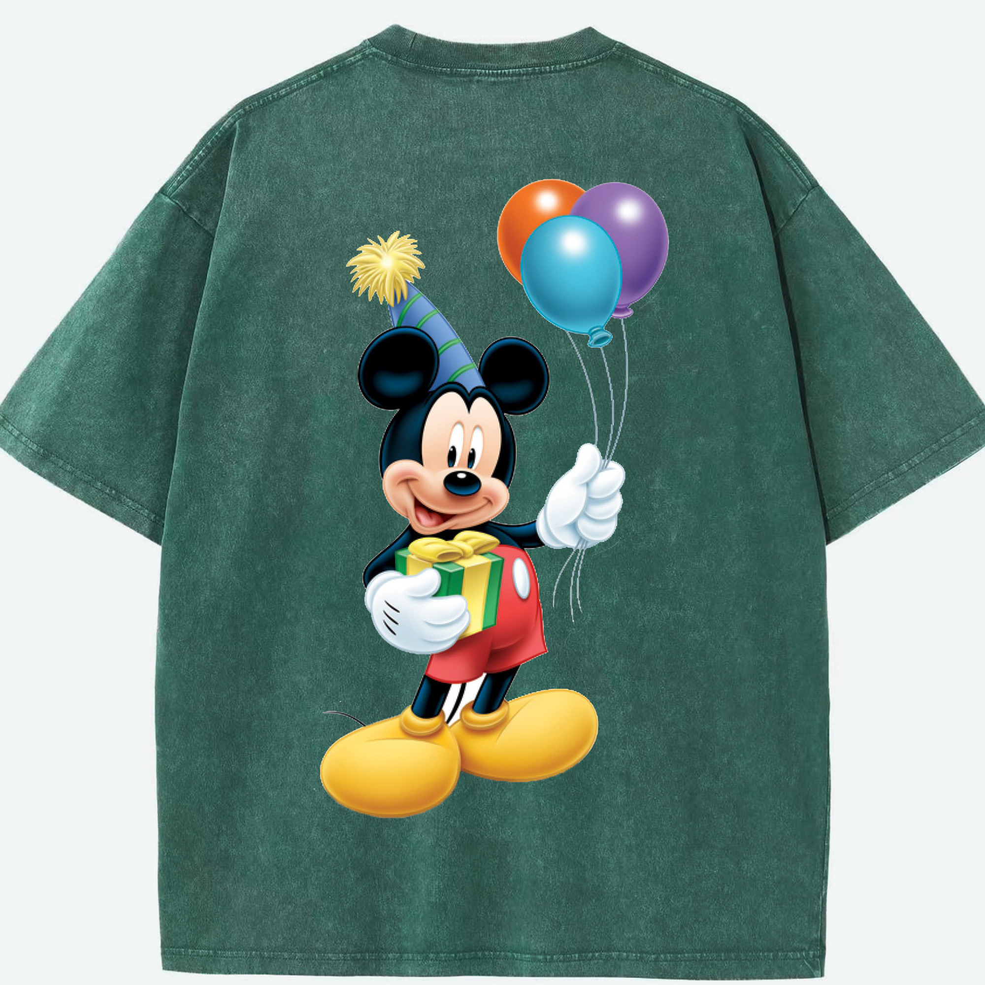 （画像用） ミッキーマウス Mickey Mouse 綿100% ヴィンテージ風 半袖Tシャツ（背面プリント）